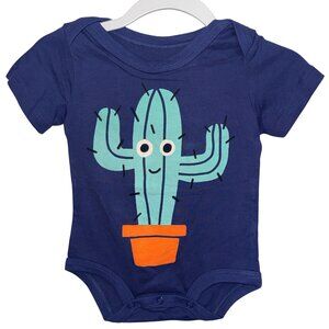 Doodle Pants Baby Bodysuit 9 Months Blue Cotton Cactus Graphic